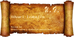 Udvari Izabella névjegykártya